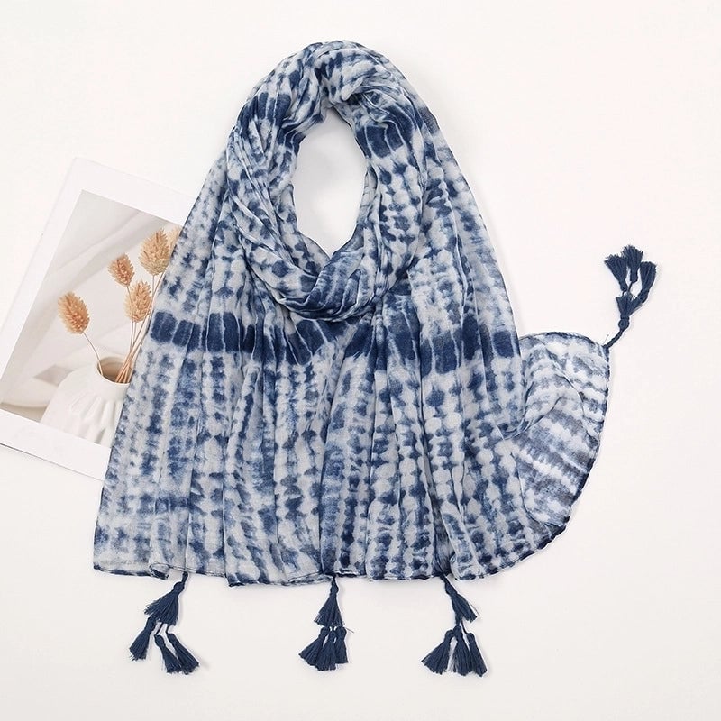 Women'S Bohemian Geometric Cotton And Linen Scarf