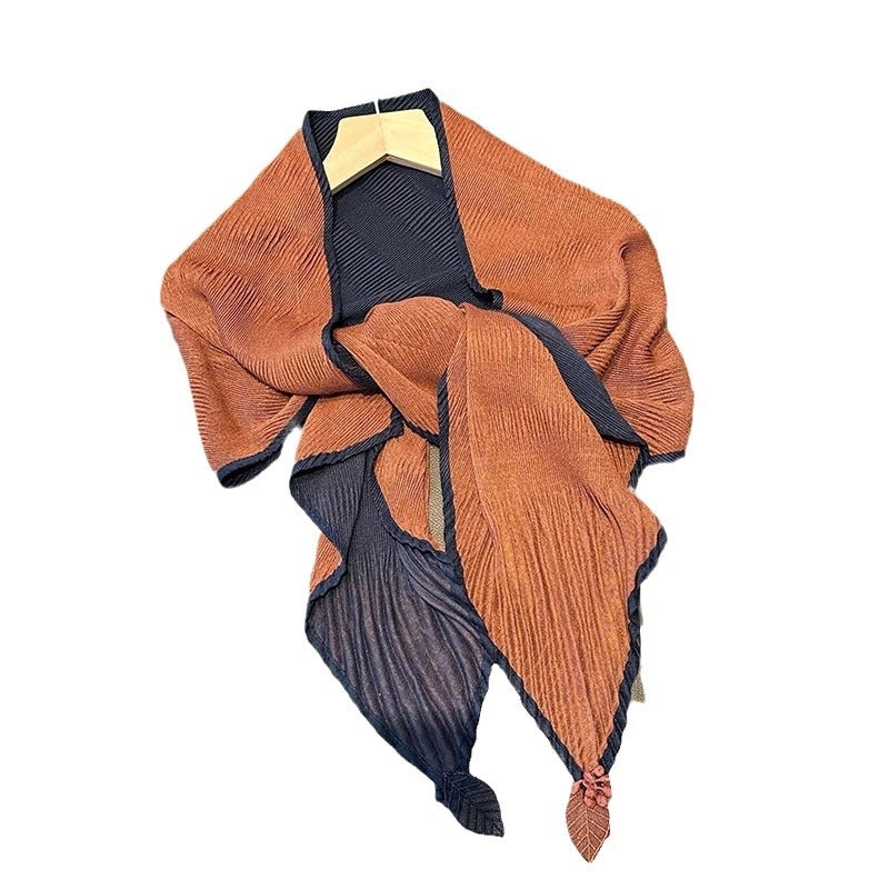 Women's Elegant Color Block Polyester Shawl