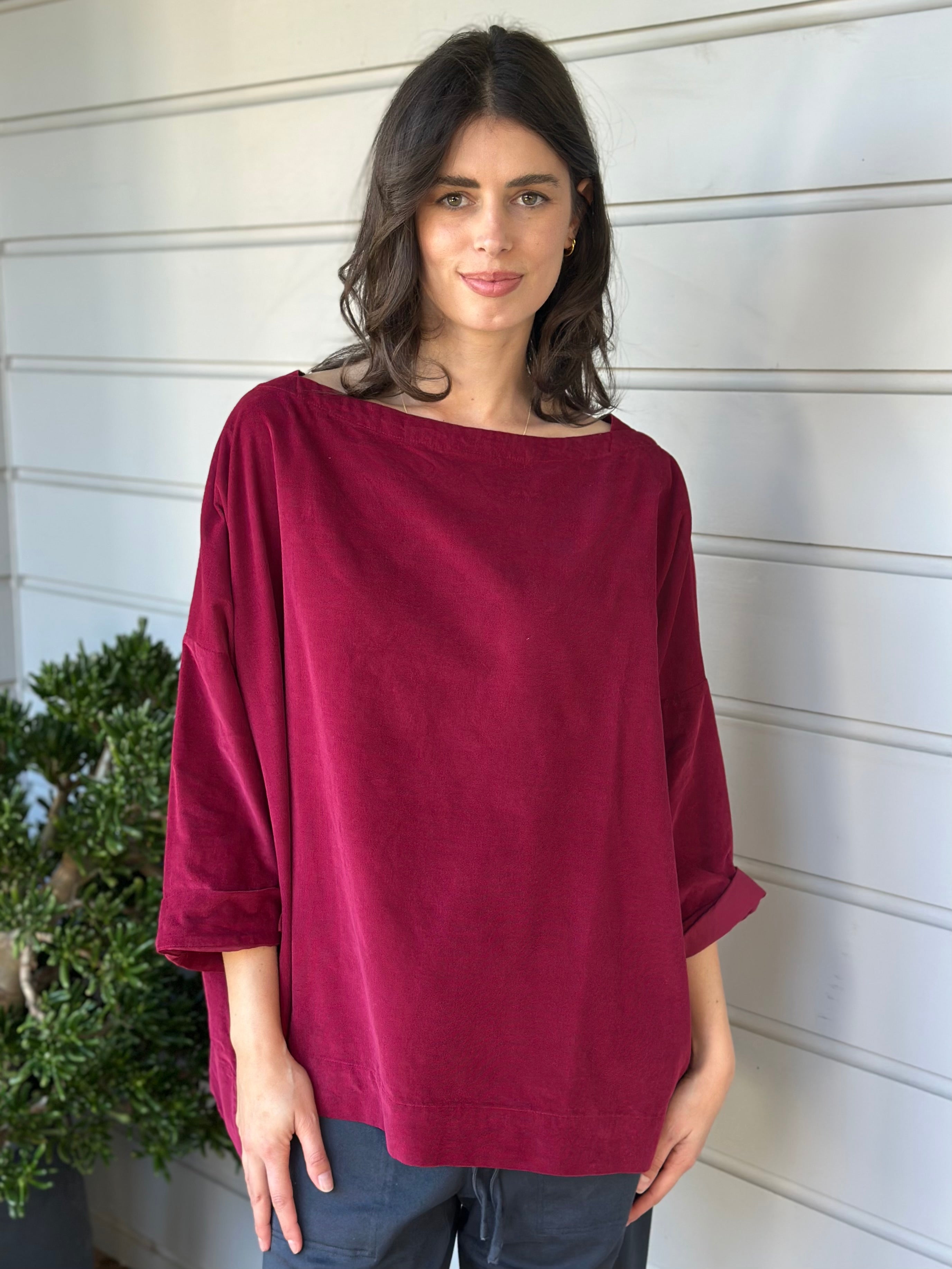 avril top - merlot cord