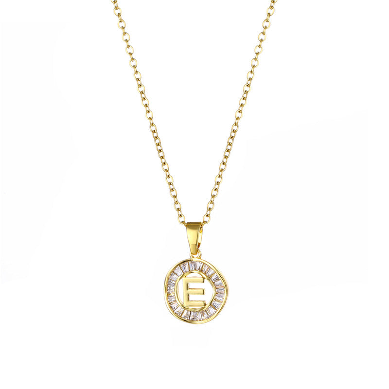 Natural Letter Text Number Stainless Steel Electroplating Necklaces