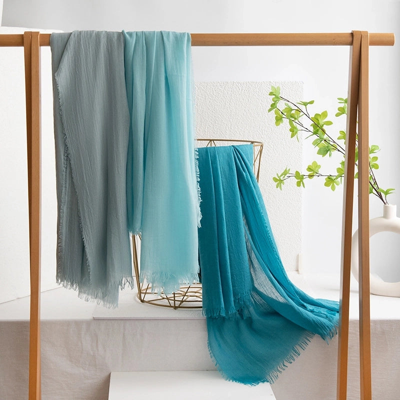 Women's Classic Style Solid Color Polyester Silk Scarf