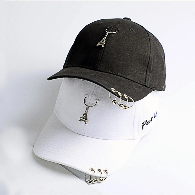 Hat Women's Korean Style Personality Chain Iron Ring Cap Student Children's Baseball Cap Spring And Summer Parent-Child Sunshade