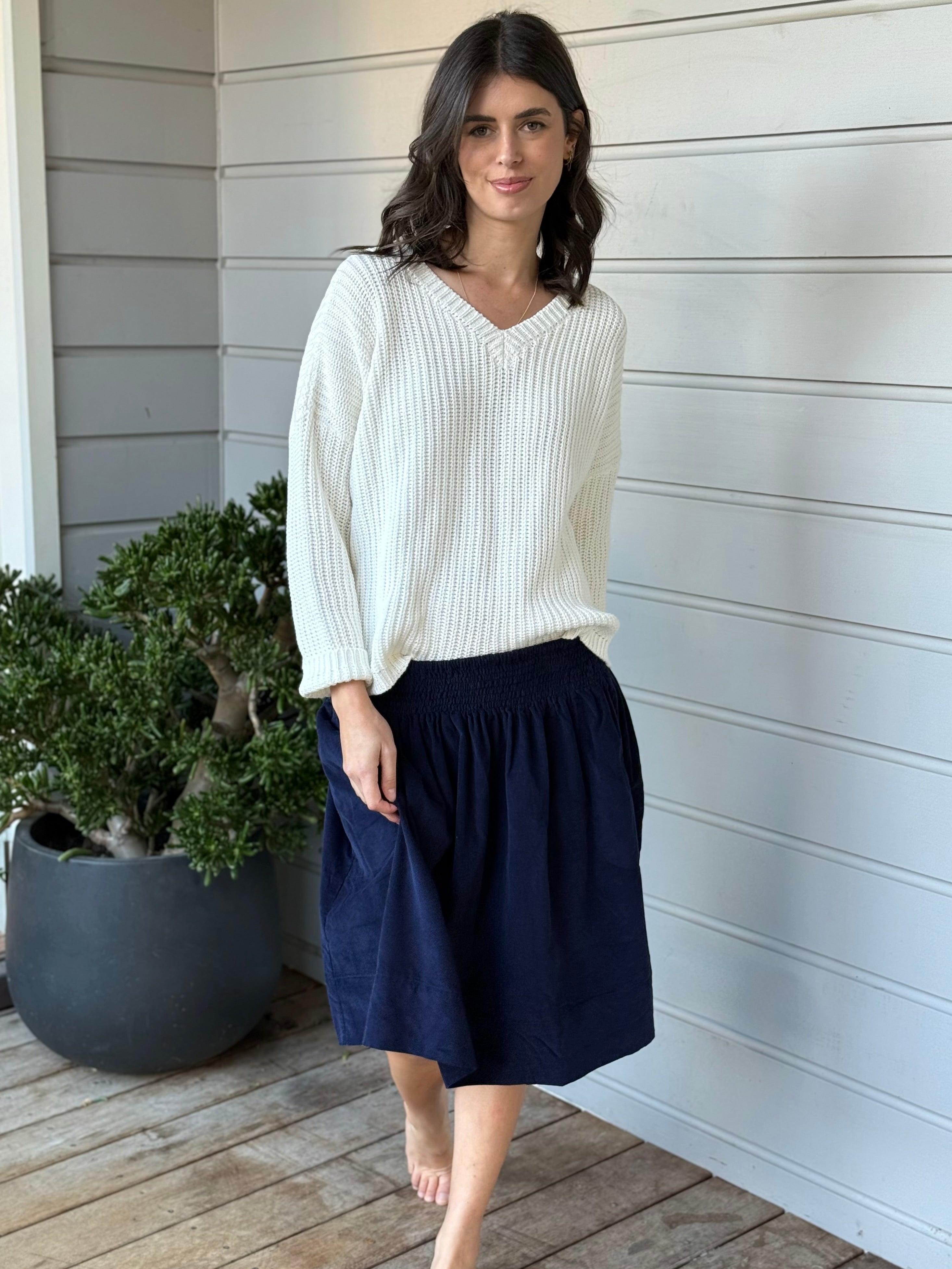 zoe skirt - indigo cord