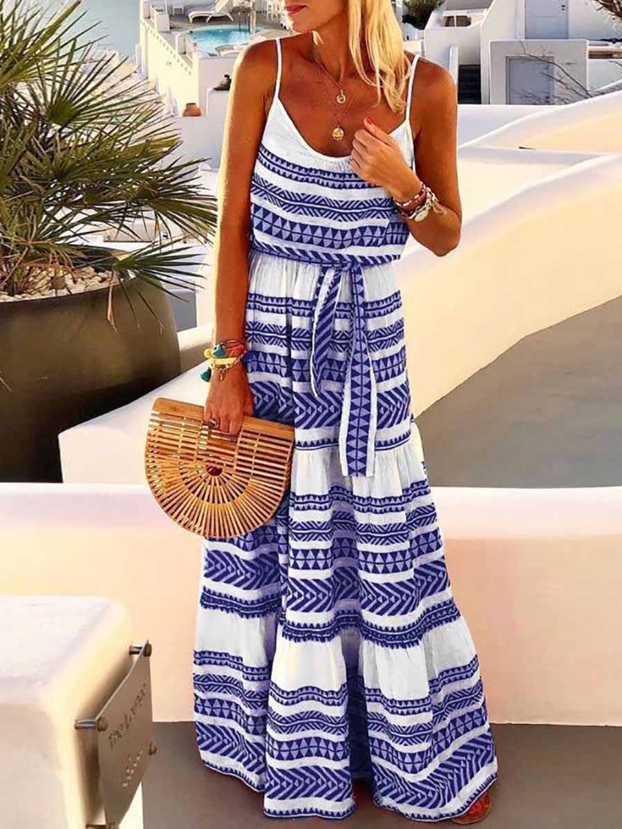 Geometric Printed Maxi Dress (2 Colors)