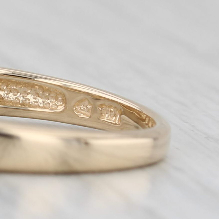 0.20ctw Diamond Engagement Ring 10k Yellow Gold Size 7 Heart Bridge Stackable