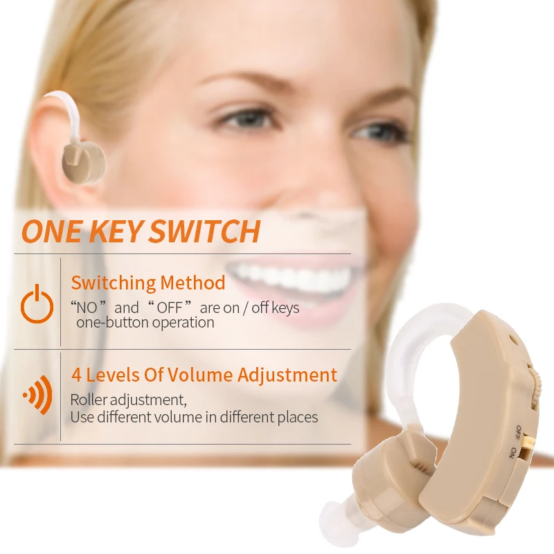 EAR HEARING AID DEVICE + FREE PROTECTIVE CASE