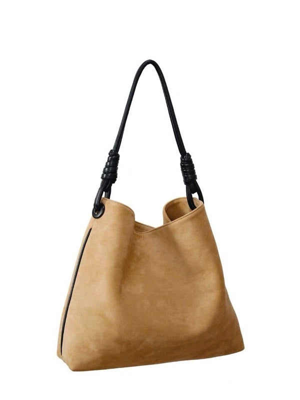 Style Winter New Retro Plush Bag Shoulder Bucket Bag Large Capacity Portable Women's Bag