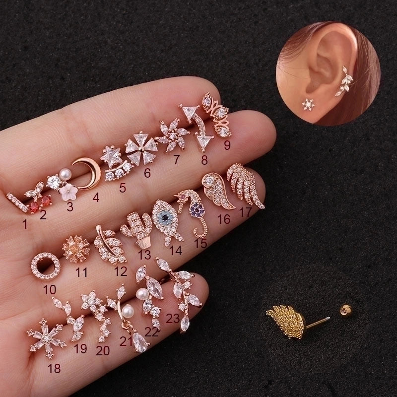 Ear Cartilage Rings & Studs Animal 316L Stainless Steel  Copper