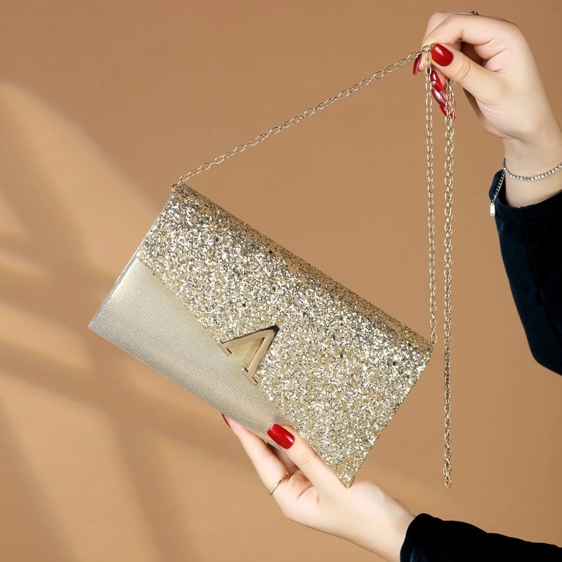 New In Stock Sequins PU Clutch Bag Women Fashion Evening Bag Prom Party Women's Bag