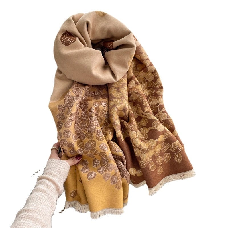 Women's Minimalist Classic Style Color Block Imitation Cashmere Polyester Scarf