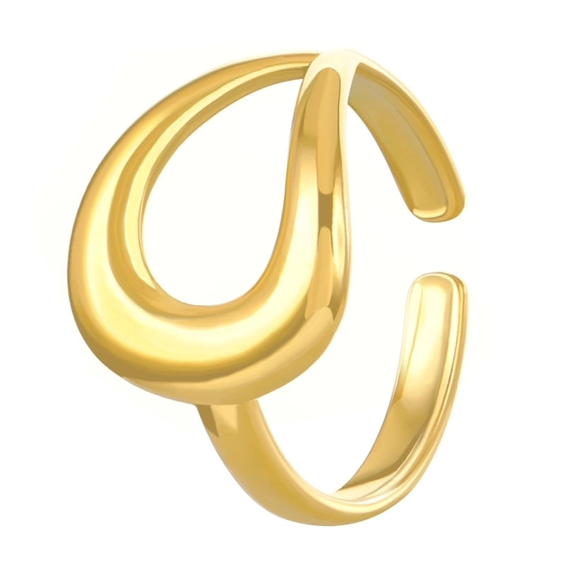 Minimalist Solid Color Titanium Steel No Inlay 18K Gold Plated Plating Rings