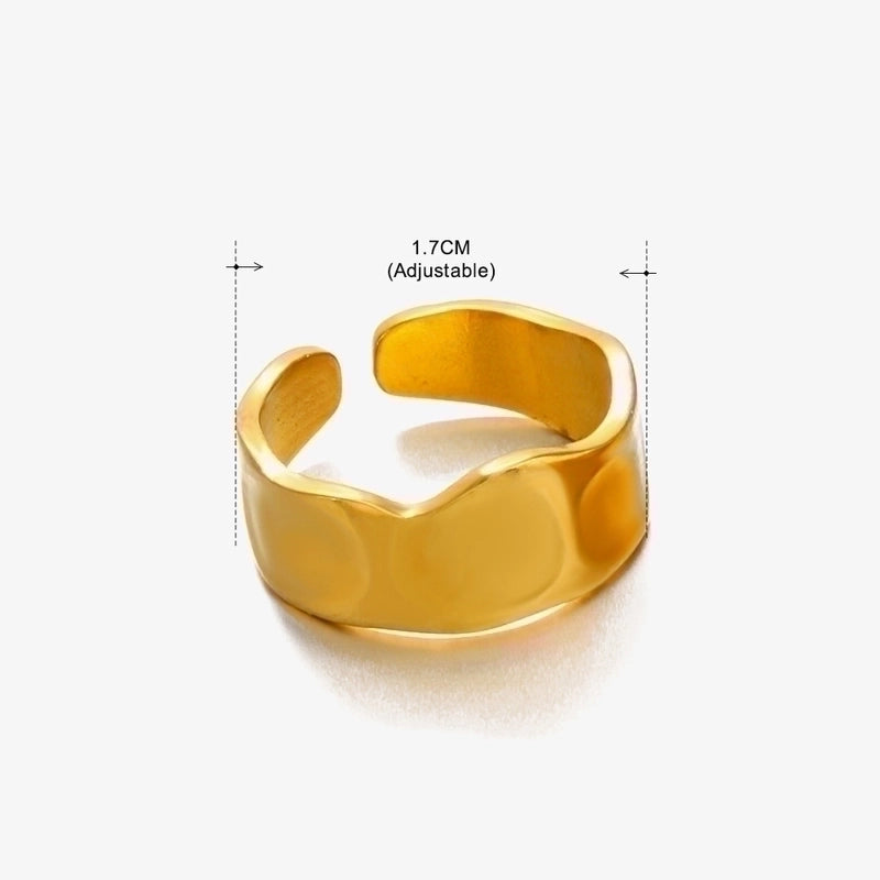 3 Pieces Basic Classic Style Geometric Leaf Stainless Steel Plating Open Rings