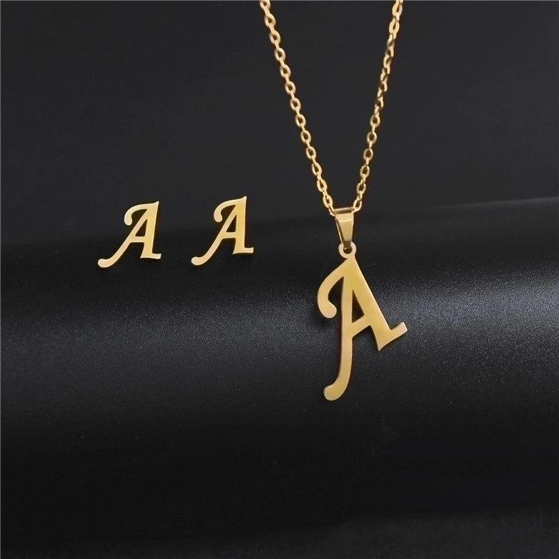 Minimalist Letter Stainless Steel Polishing No Inlaid