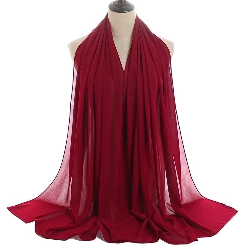 Women's Minimalist Solid Color Chiffon Cotton Linen Scarves