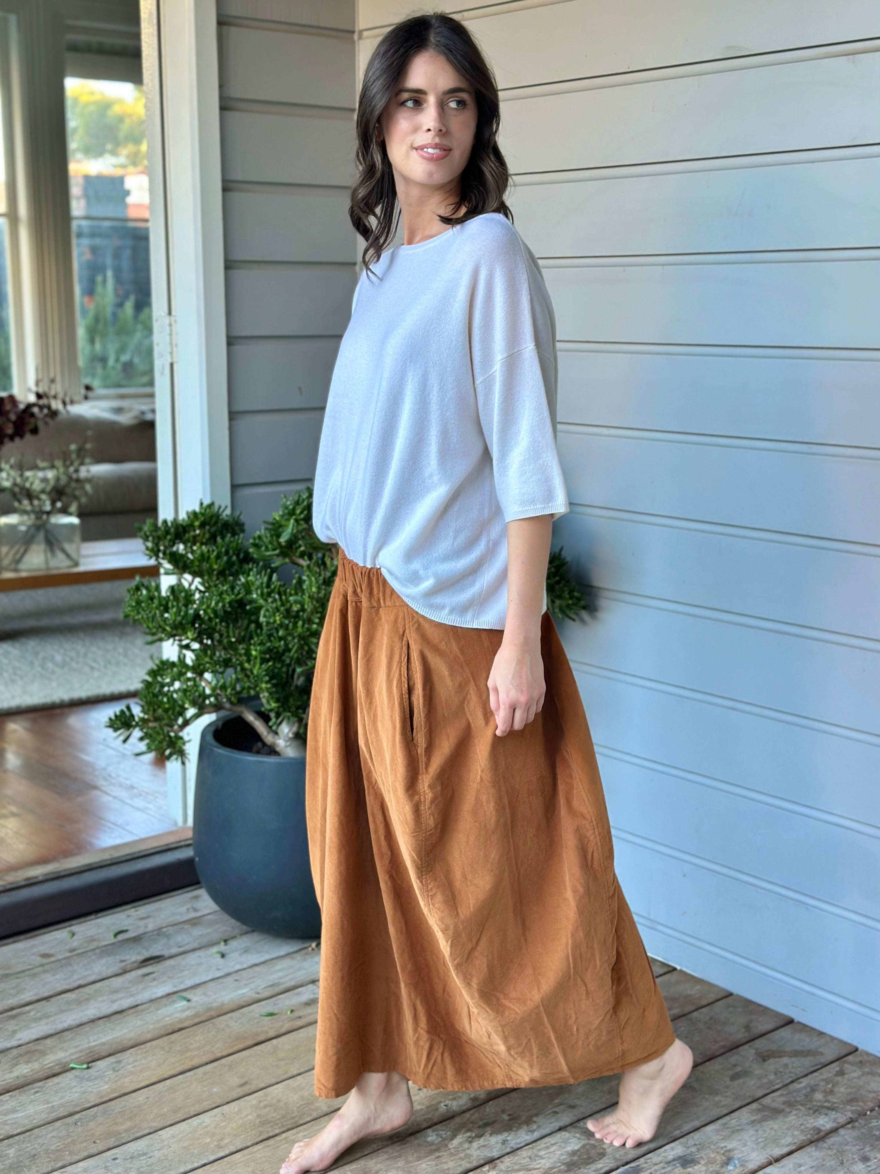 lana skirt - caramel cord