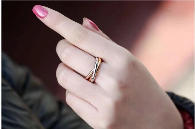 Simple Three-ring Titanium Steel Ring