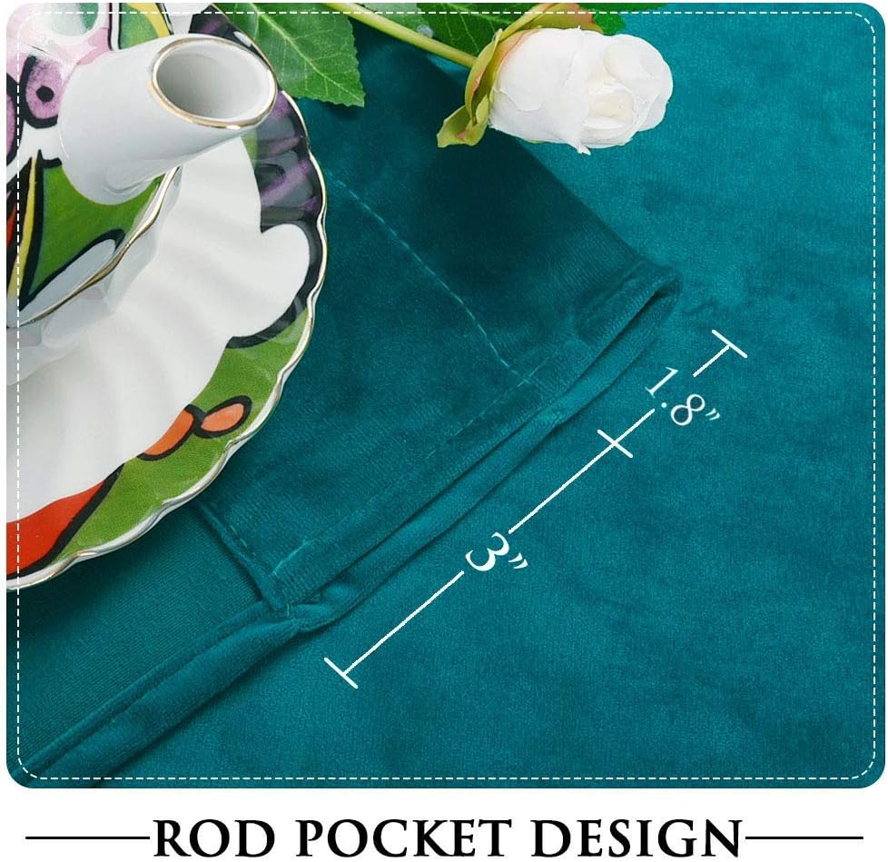 Teal-Velvet Window Curtains (Ultra Soft)