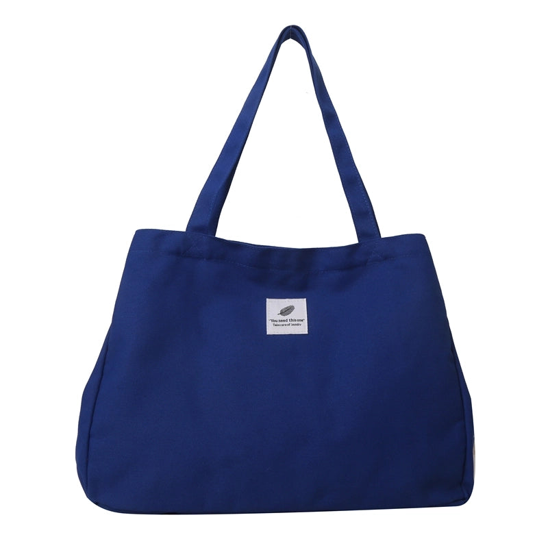 Women's Canvas Solid Color Basic Square Zipper Shoulder Bag