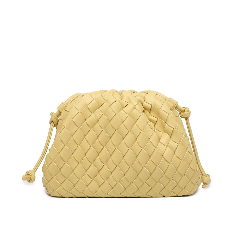 Women's Pu Leather Solid Color Classic Style Weave Cloud Shape Magnetic Buckle Crossbody Bag