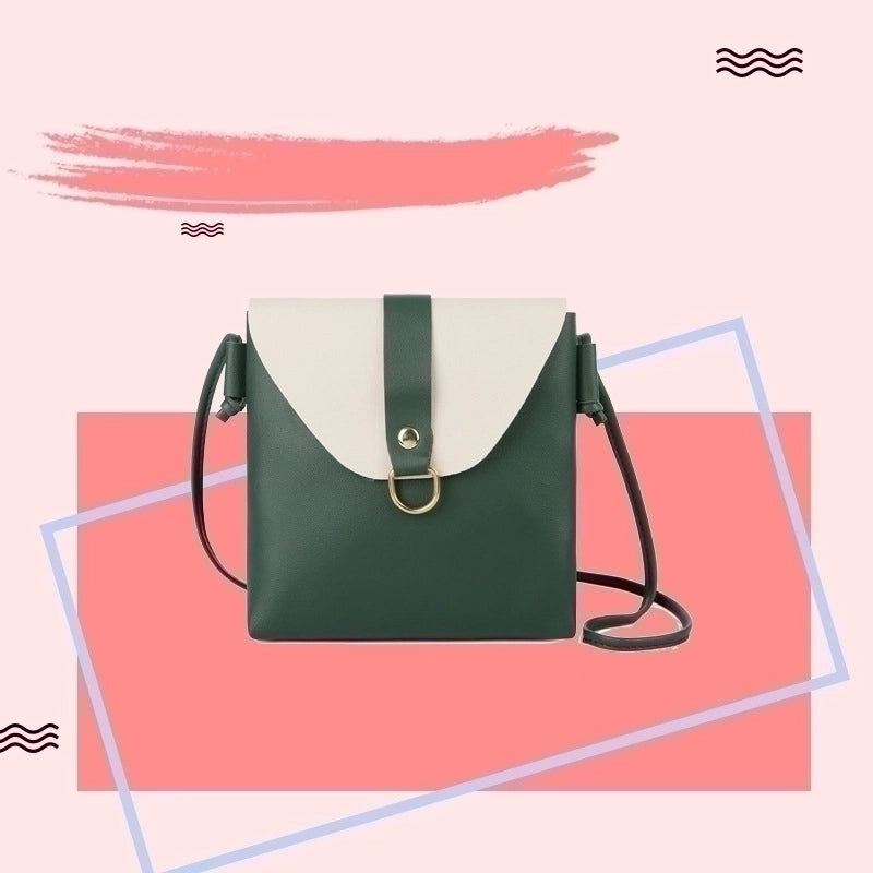3 Pieces Women's Medium Pu Leather Solid Color Basic Square Flip Cover Crossbody Bag