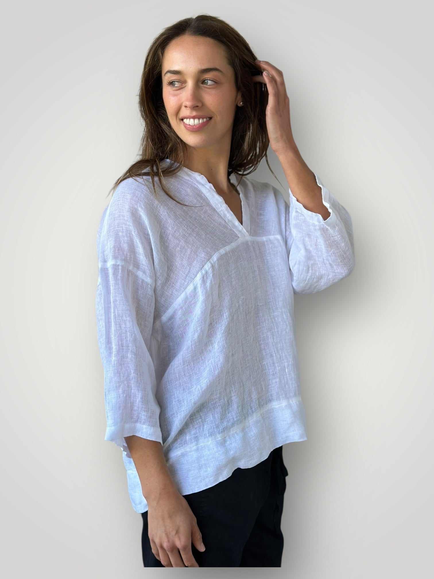 francis top - white linen