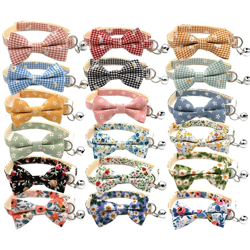 Sweet Cotton Polyester Lattice Pet Collar