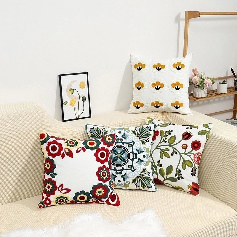 Fashion Flower Canvas Throw Pillow