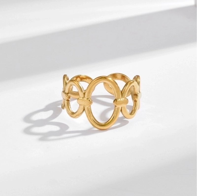 Sweet Bow Knot Titanium Steel Plating Rings