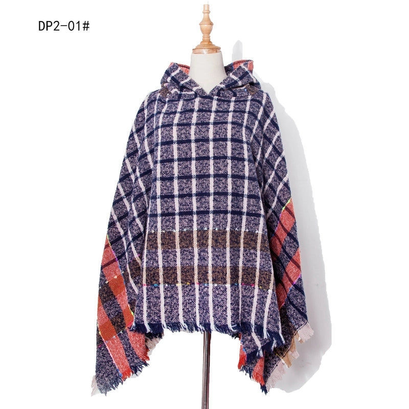 Unisex Streetwear Lattice Polyester Tassel Shawl