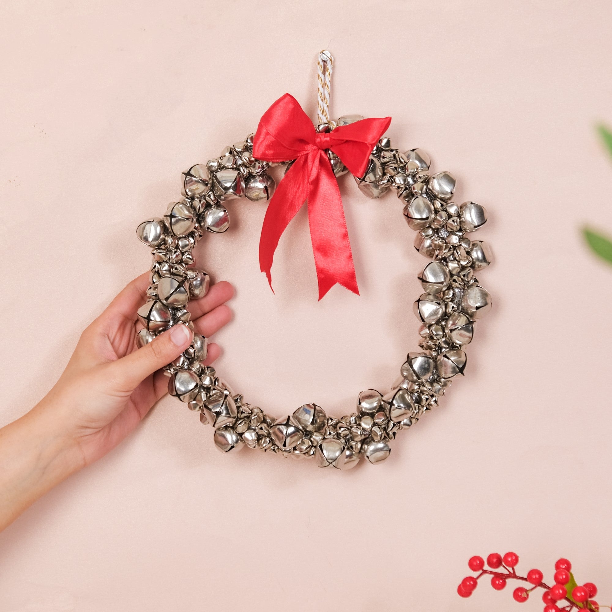 Decorative Silver Bells Wreath