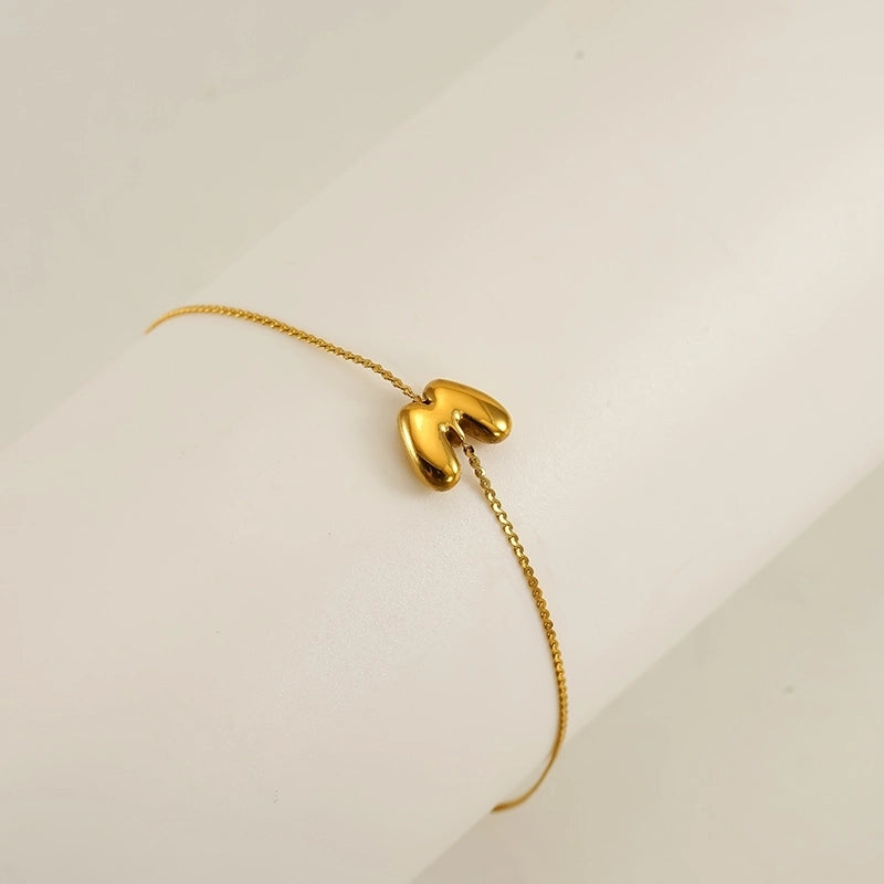 Casual Minimalist Letter 304 Stainless Steel 18K Gold Plated Bracelets In Bulk