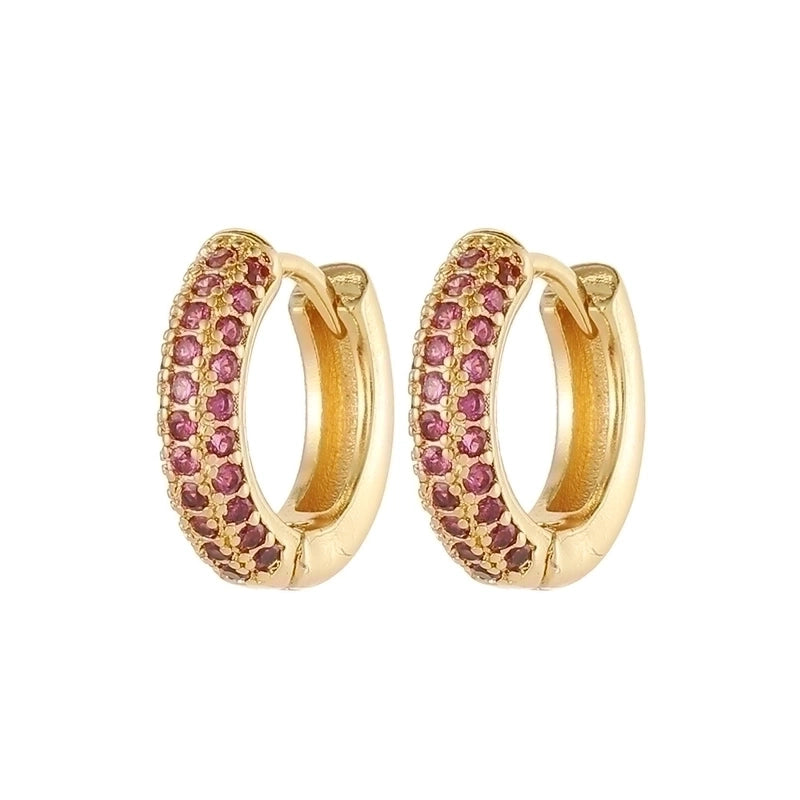 2 Pieces Minimalist U Shape Plating Inlay Copper Zircon Earrings