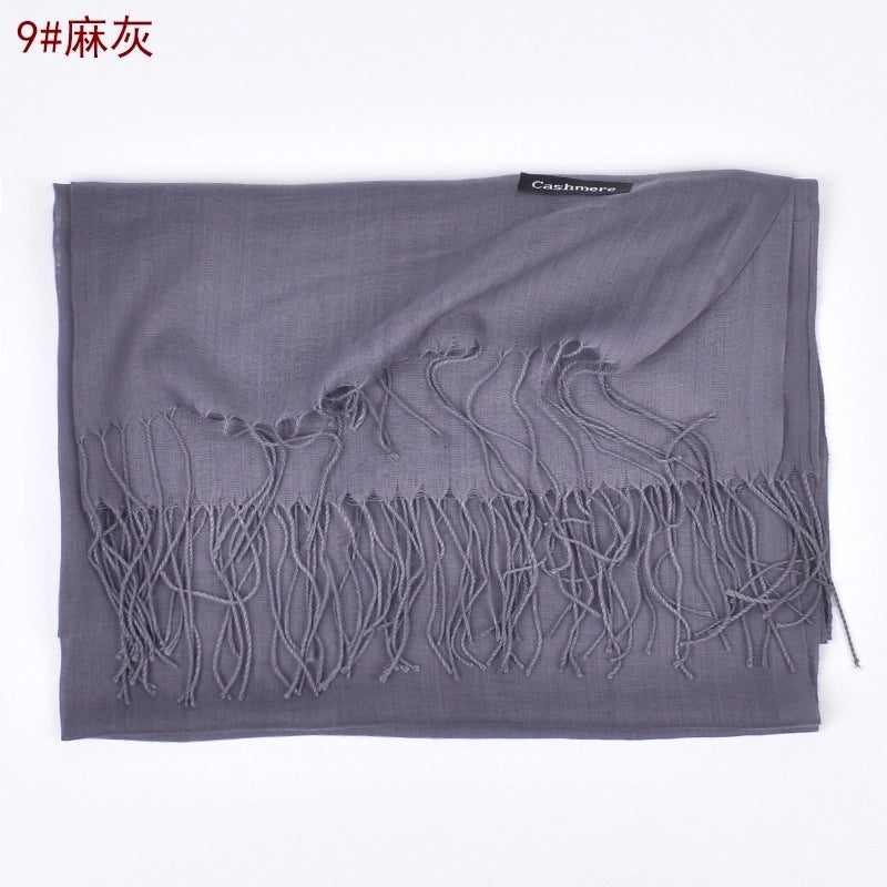 Women's Fashion Tassel Solid Color Imitation Cashmere Winter Scarves
