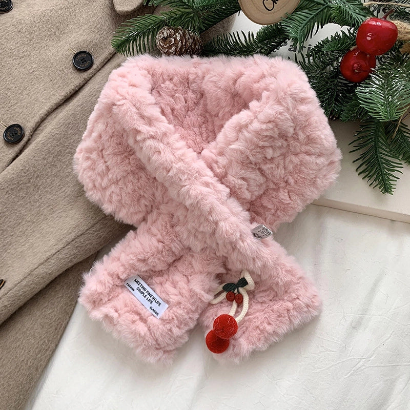 Women's Sweet Cherry Flower Polyester Scarf