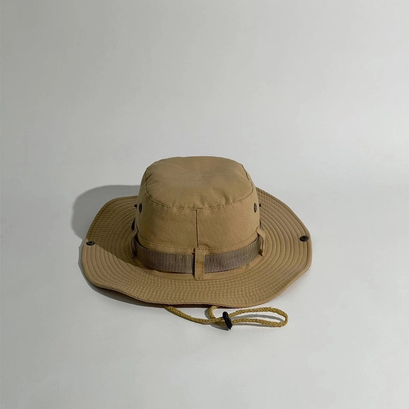 Unisex Tropical Solid Color Wide Eaves Bucket Hat