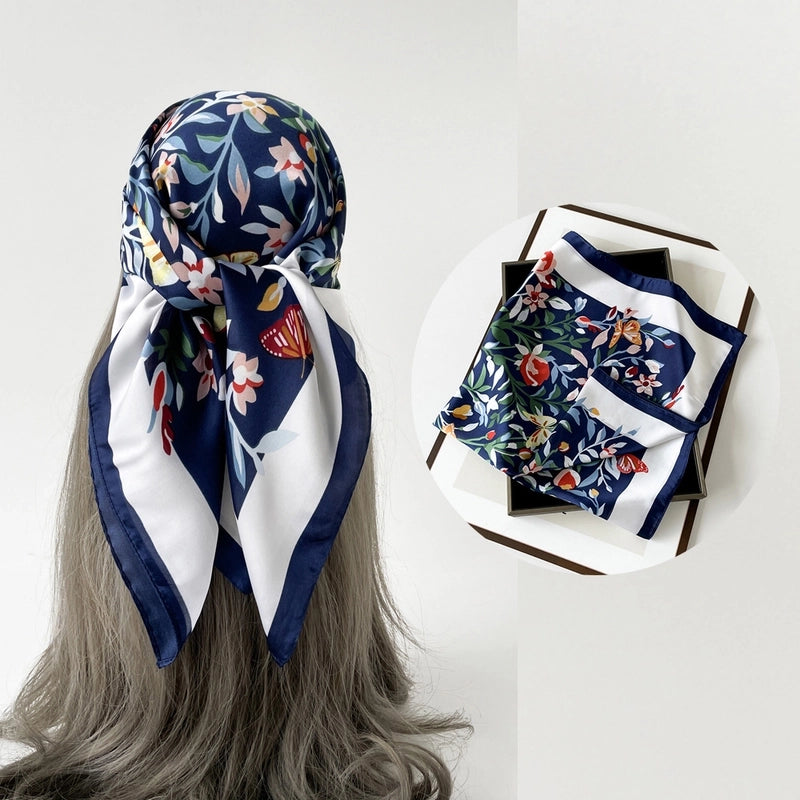 Women's Casual Hip-Hop Sports Paisley Satin Printing And Dyeing Silk Scarf