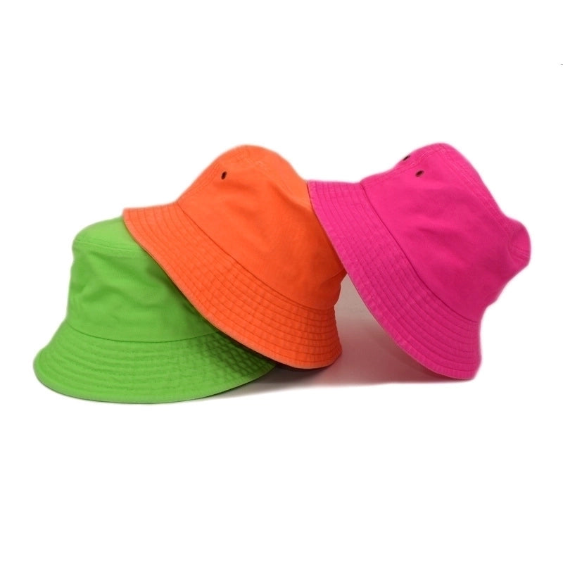 Unisex Minimalist Solid Color Flat Eaves Bucket Hat