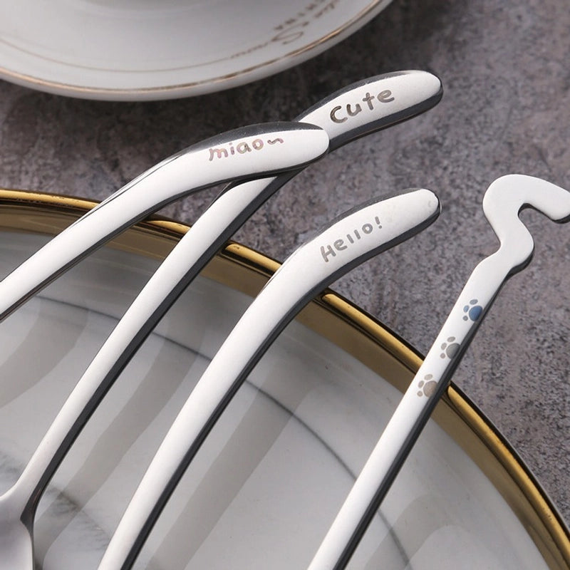 Cute Cat 304 Stainless Steel Spoon 1 Piece