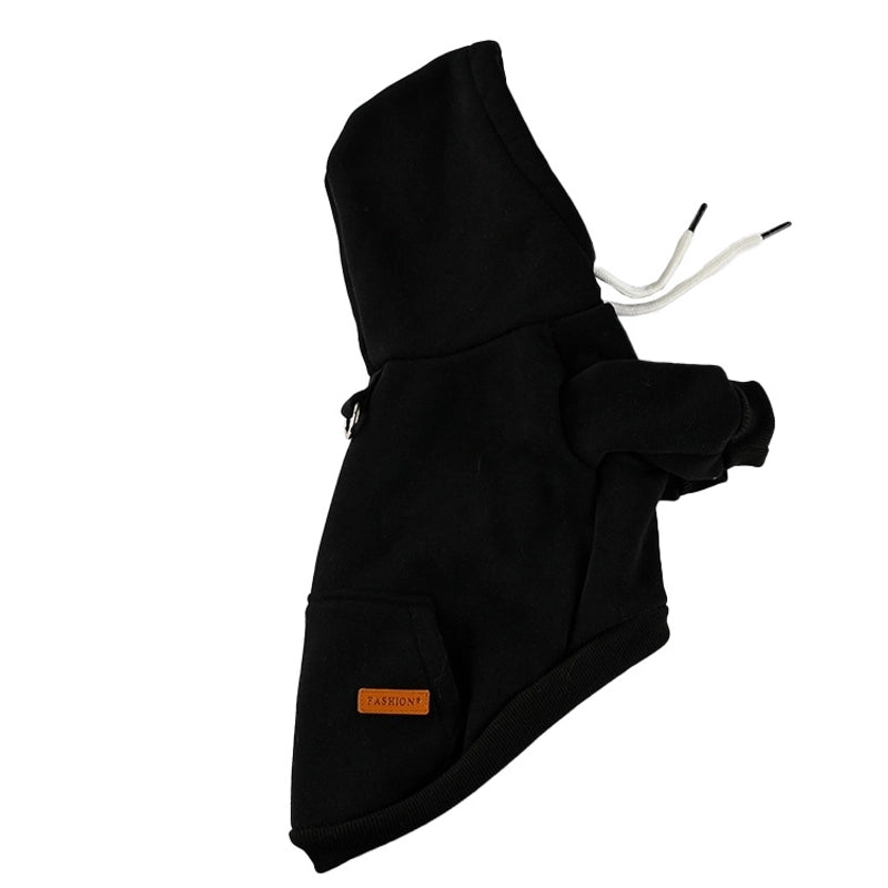 New Pure Color Cotton Pet Hooded Dog Clothes