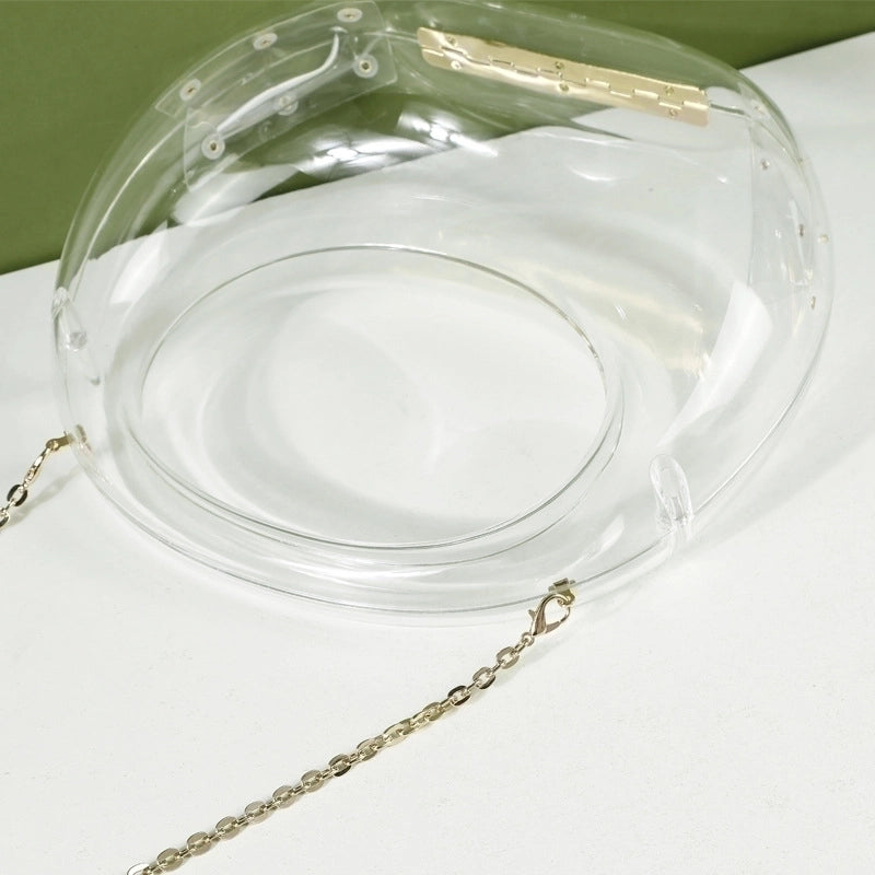 Women's Medium Arylic Solid Color Streetwear Dumpling Shape Magnetic Buckle Chain Bag