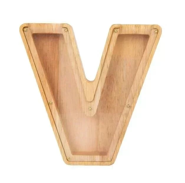 (🔥Summer Hot Sale Now-50% Off) Personalized Wooden Letter Piggy Bank - FREE SHIPPING