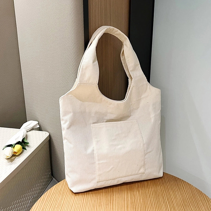 Women's All Seasons Corduroy Solid Color Streetwear Square Magnetic Buckle Shoulder Bag