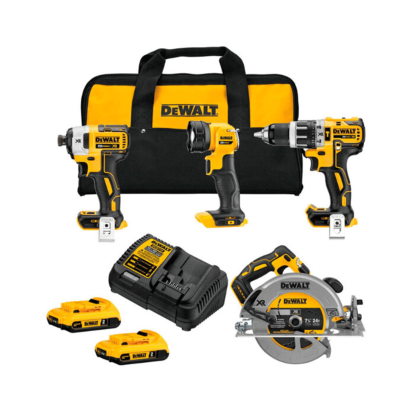 Combo 4 herramientas Brushless DCBD796/DCF887/DCS570/DCL040 DeWALT DCK433D2