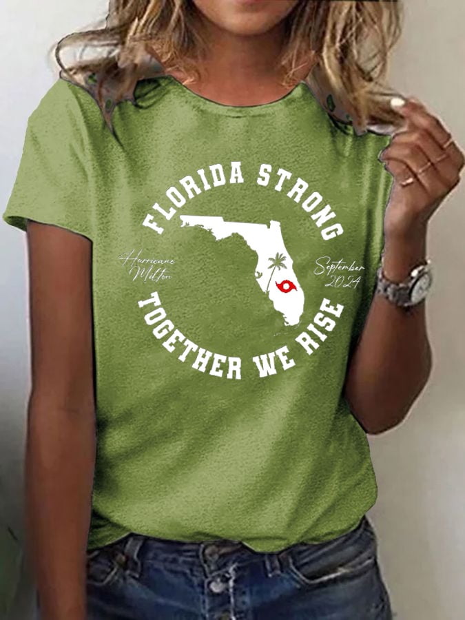 Women's Hurricane Milton Florida Strong Print T-Shirt