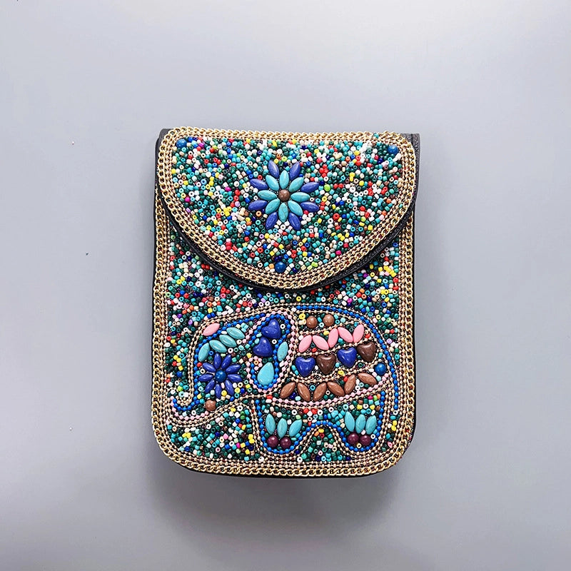 Women's Pu Leather Flower Vintage Style Classic Style Square Magnetic Buckle Phone Wallets