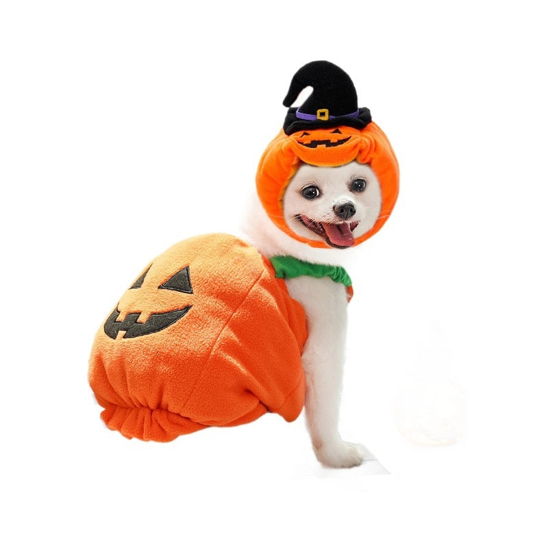 Minimalist Classic Style Polyester Halloween Pumpkin Pet Clothing