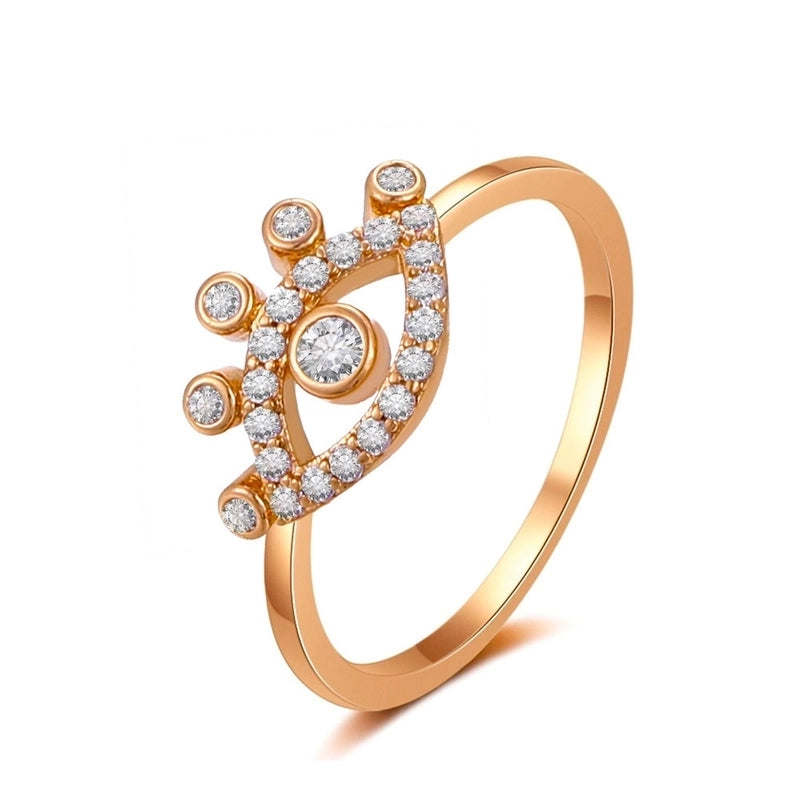 New Style Copper Inlaid Zircon Butterfly Star Leaf Opening Ring