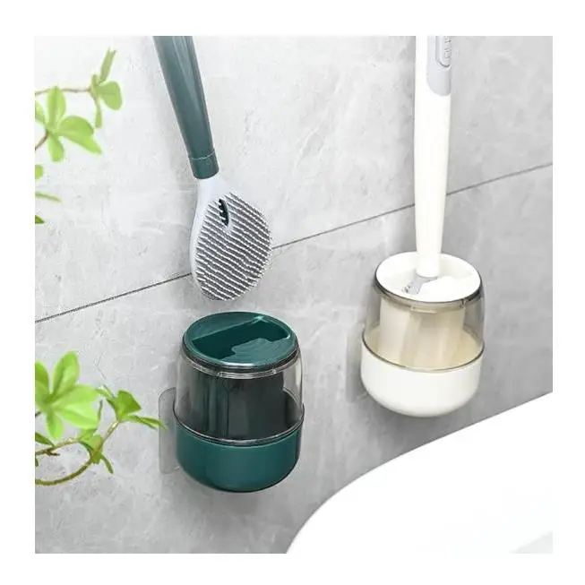 Creative silicone toilet brush can add liquid WC toilet cleaning brush wall-mounted no dead angle cleaning bathroom accessories