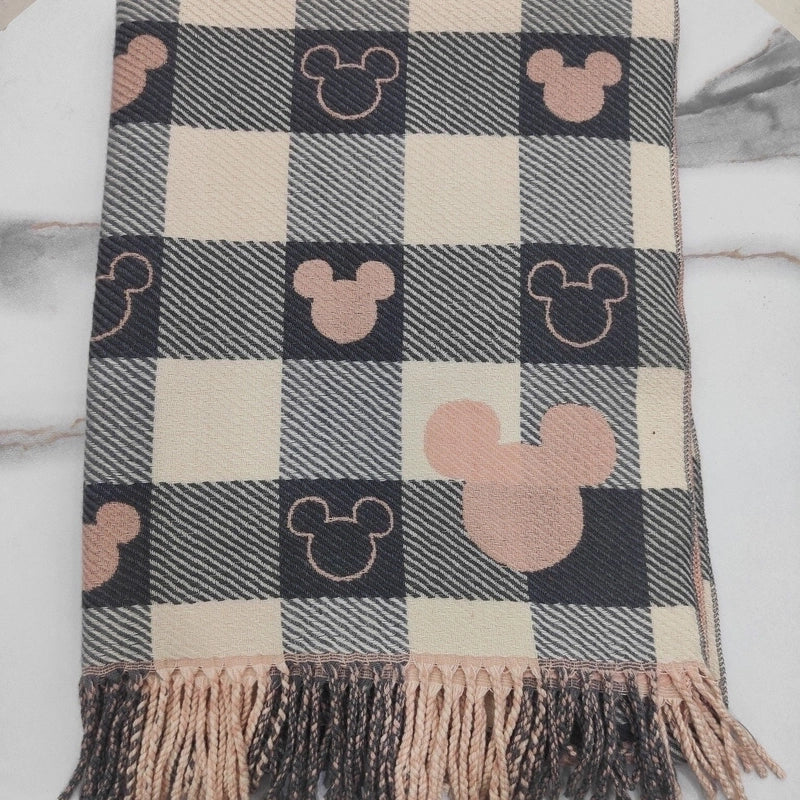 Women's Fashion Houndstooth Heart Shape Polyester Printing Scarf