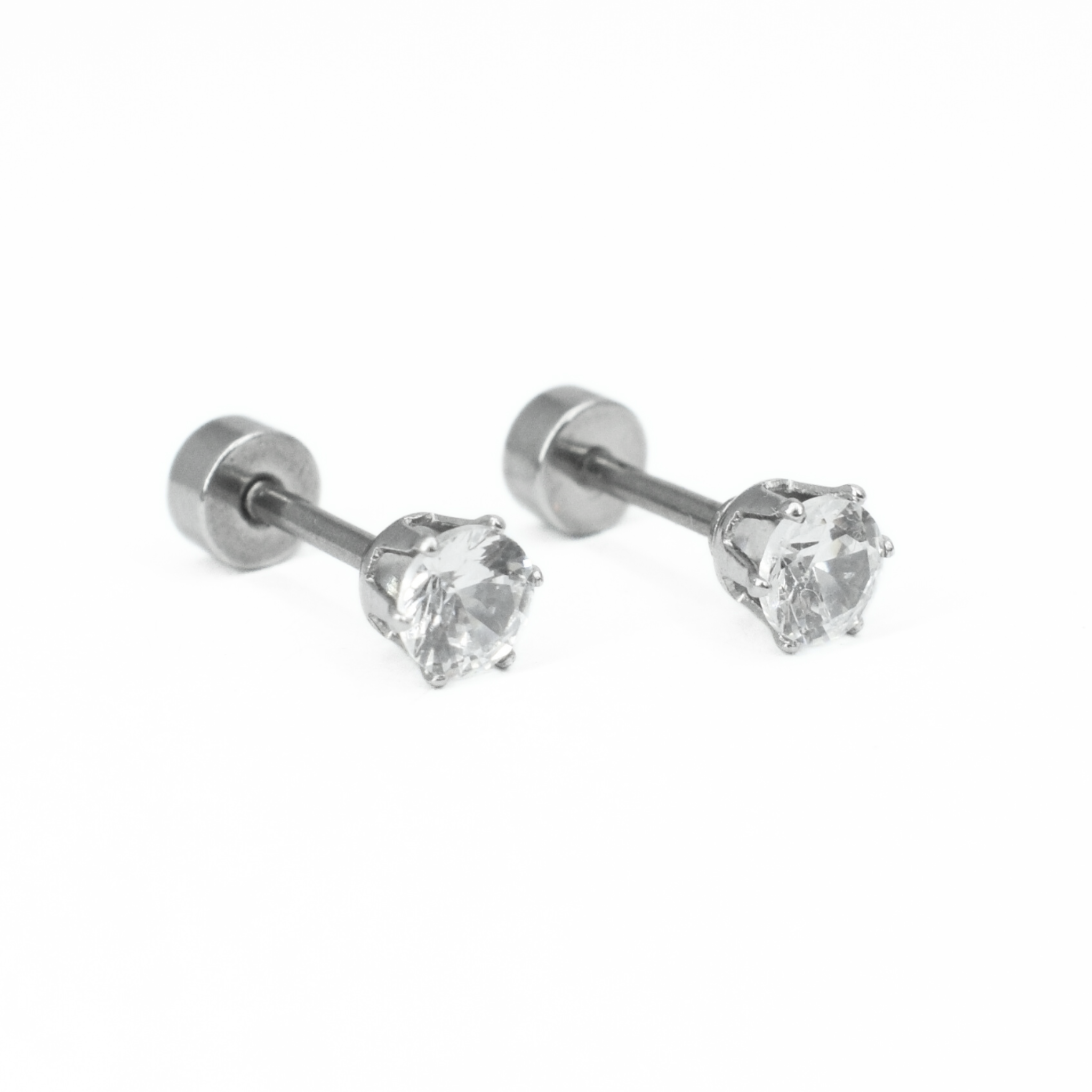4mm Diamond studs - Silver